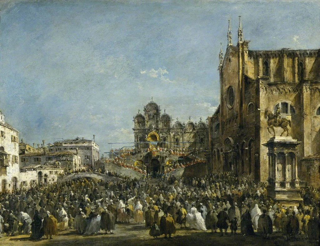 Papa Pio Vi , benedizione della moltitudine sul Campo dei SS. Giovanni e Paolo - National Trust